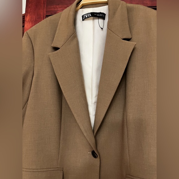 BUTTONED OVERSIZED BLAZER - Picture 3 of 4